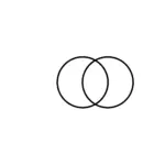 Two intersecting circles representing the Vesica Piscis, symbolic of the second day of creation in the Seed of Life geometry