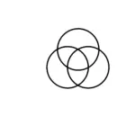 Three overlapping circles symbolizing the third day of creation, part of the Seed of Life in sacred geometry